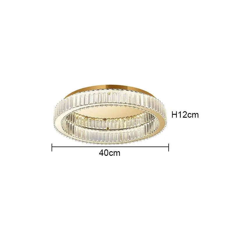 Modern gold crystal circle ceiling chandelier living room