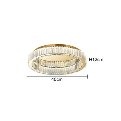 Modern gold crystal circle ceiling chandelier living room