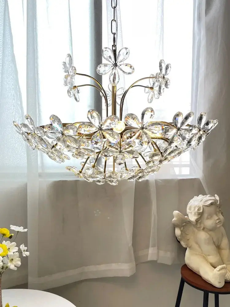 Modern gold decorbites crystal flower chandelier for living room