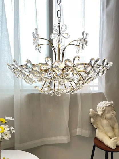 Modern gold decorbites crystal flower chandelier for living room