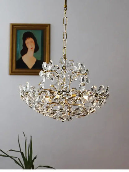 Modern gold decorbites crystal flower chandelier for living room