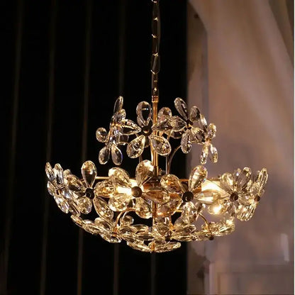 Modern gold decorbites crystal flower chandelier for living room