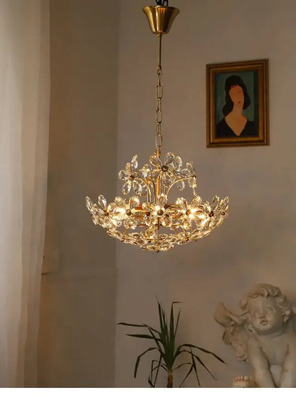 Modern gold decorbites crystal flower chandelier for living room