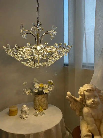 Modern gold decorbites crystal flower chandelier for living room