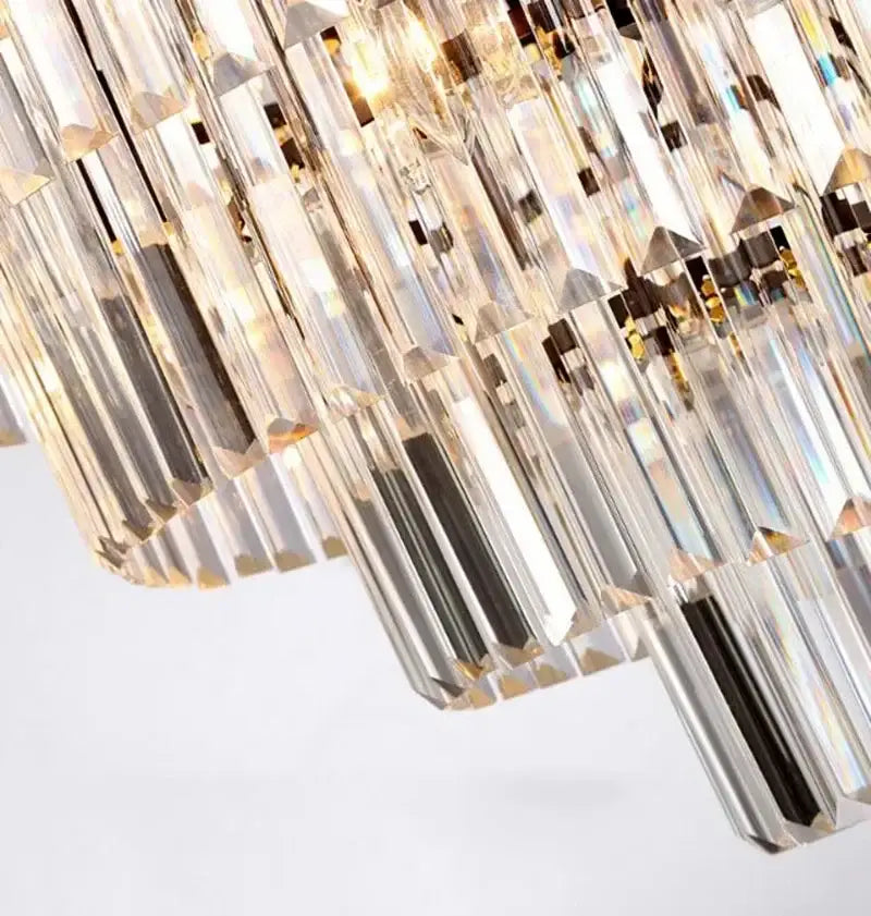 Modern gold crystal flush ceiling light for bedroom