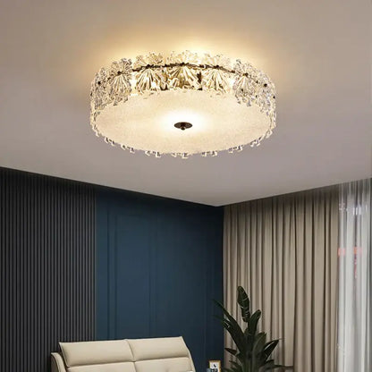 Modern gold crystal glass maple leaf living room chandelier