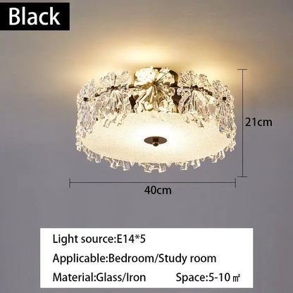Modern gold crystal glass maple leaf living room chandelier