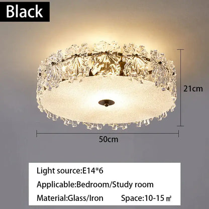 Modern gold crystal glass maple leaf living room chandelier