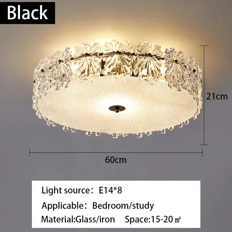 Modern gold crystal glass maple leaf living room chandelier