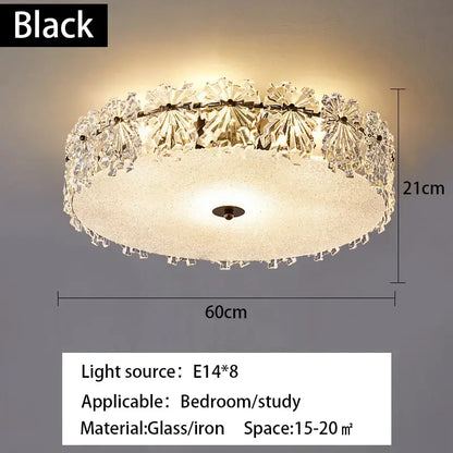 Modern gold crystal glass maple leaf living room chandelier