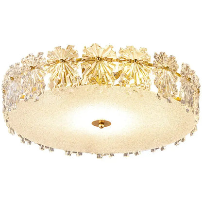 Modern gold crystal glass maple leaf living room chandelier