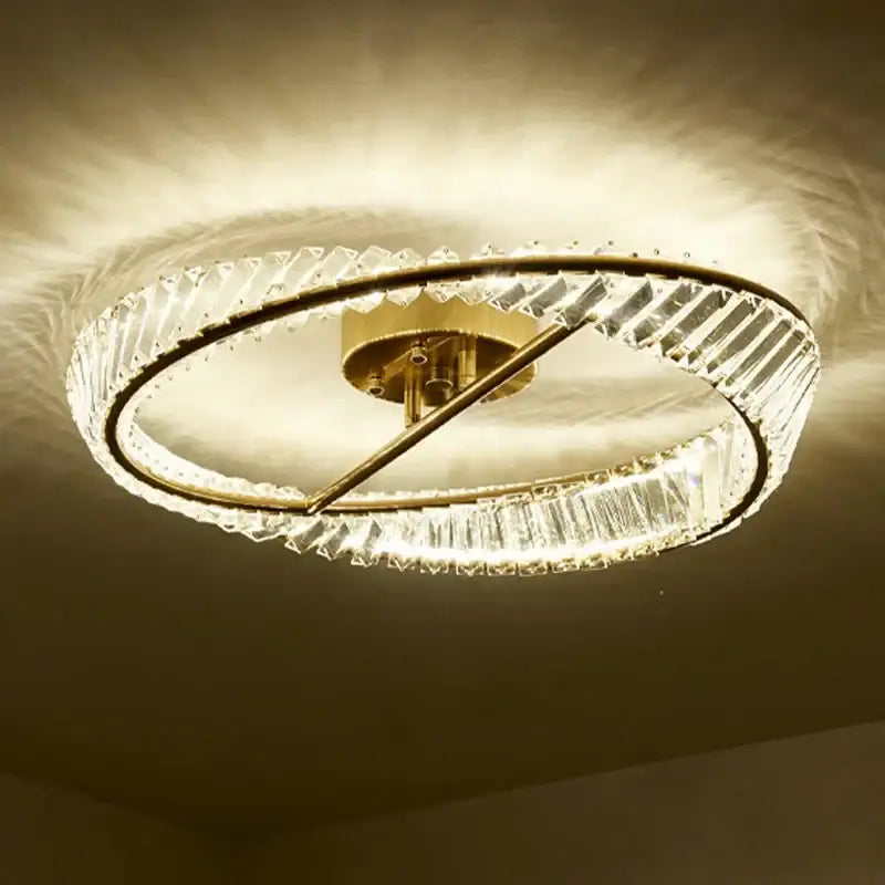 Modern gold crystal led ceiling light dining room
