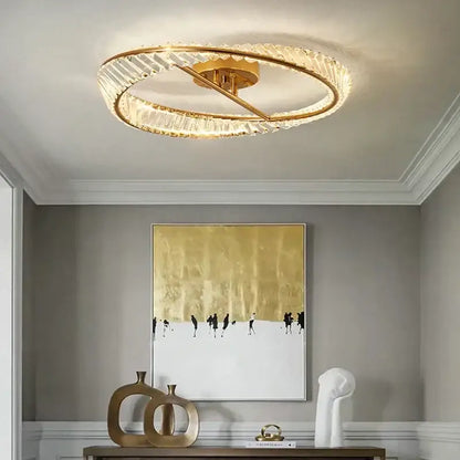 Modern gold crystal led ceiling light dining room
