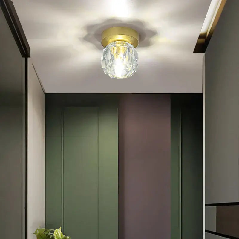 Modern gold crystal led ceiling light living room