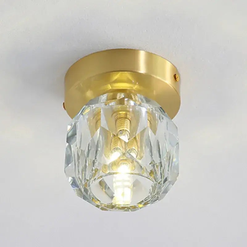 Modern gold crystal led ceiling light living room