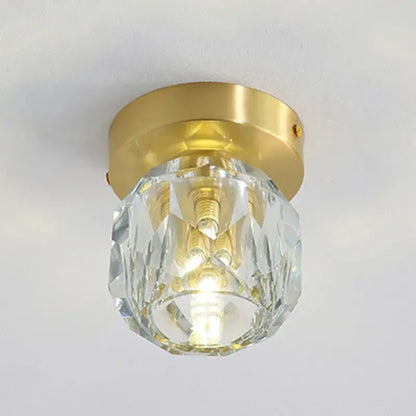 Modern gold crystal led ceiling light living room