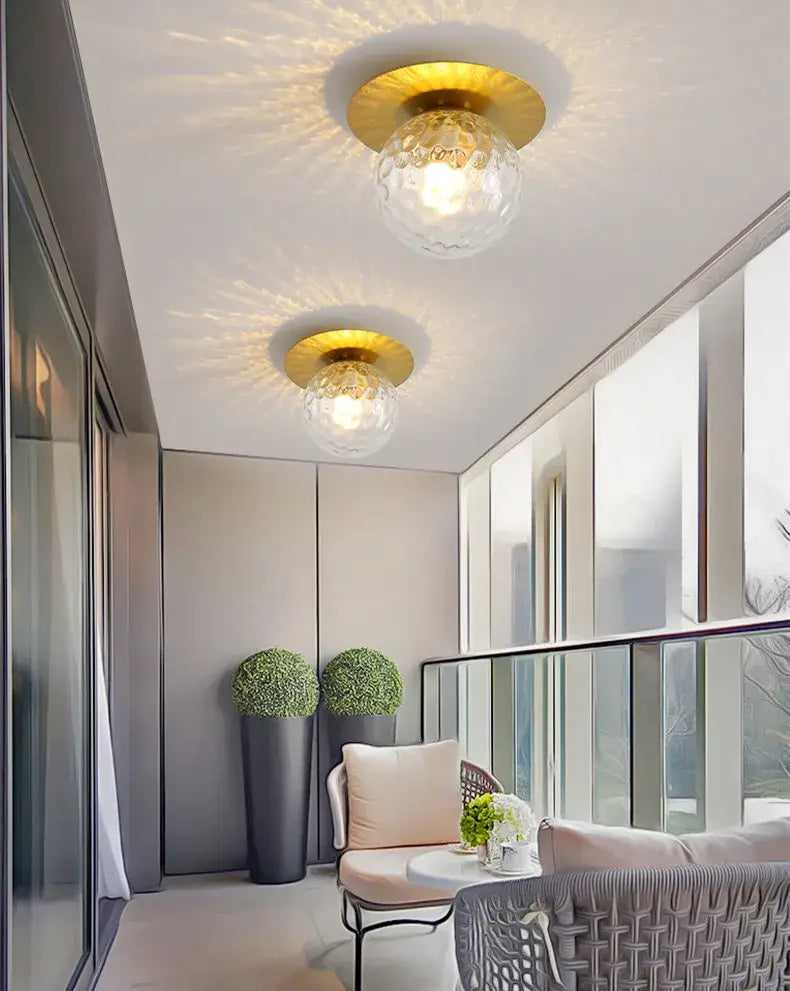 Modern gold crystal led ceiling light living room