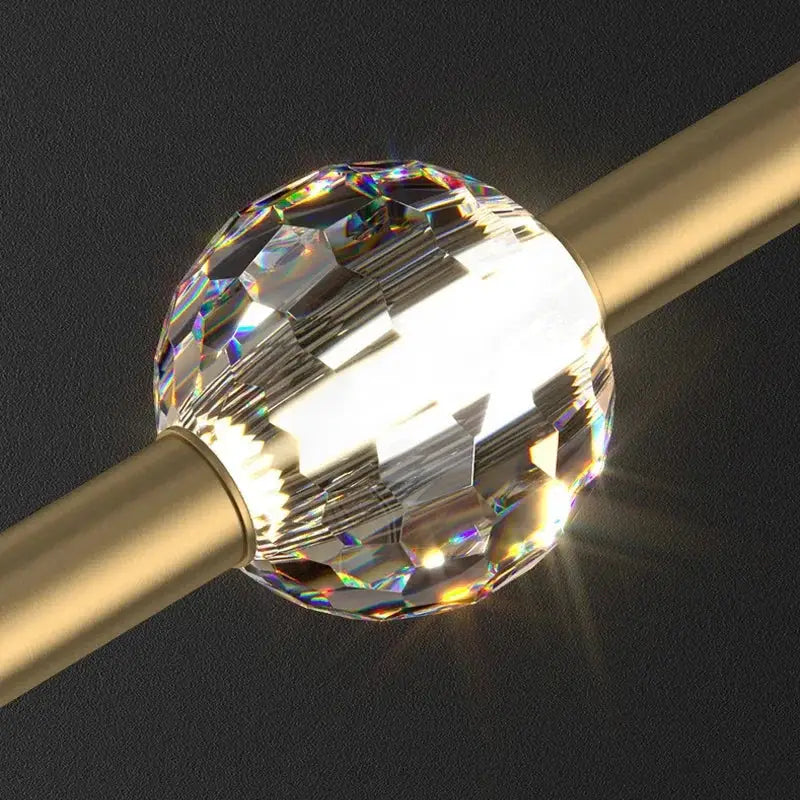 Modern gold crystal led chandelier bedroom pendant light