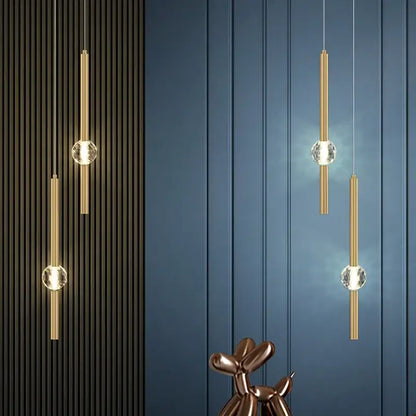 Modern gold crystal led chandelier bedroom pendant light
