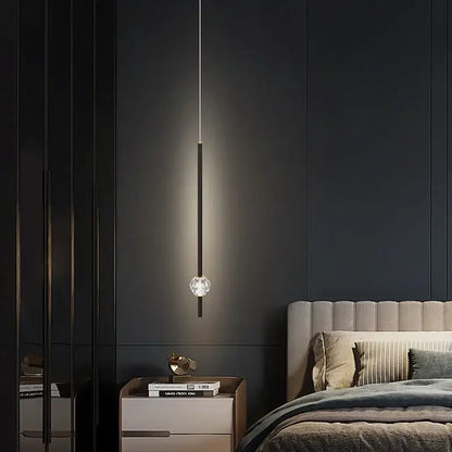 Modern gold crystal led chandelier bedroom pendant light