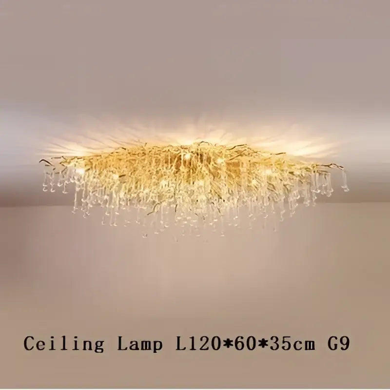 Modern gold crystal led chandelier dining room light