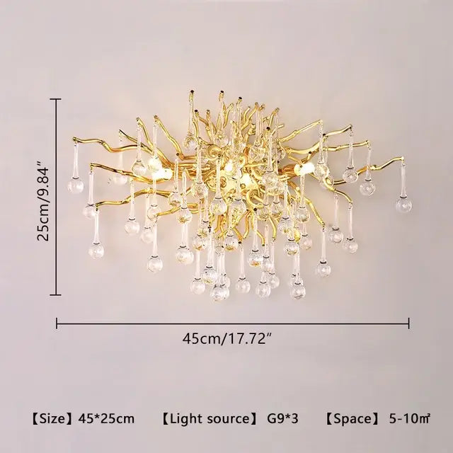 Modern gold crystal led chandelier dining room light