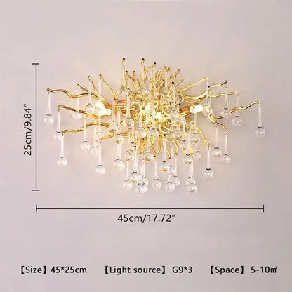 Modern gold crystal led chandelier dining room light