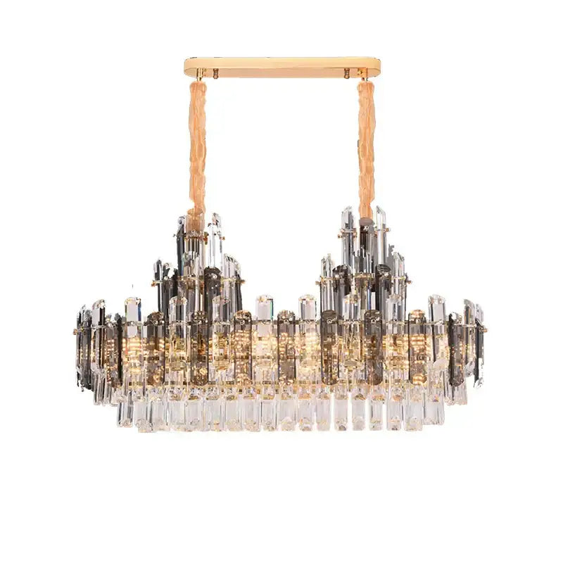 Modern gold crystal led chandelier dining room pendant light