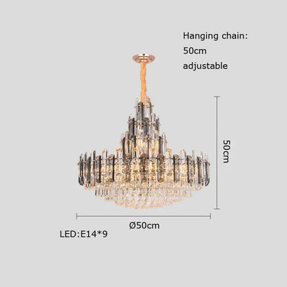 Modern gold crystal led chandelier dining room pendant light