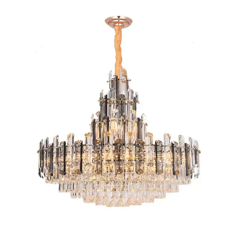 Modern gold crystal led chandelier dining room pendant light