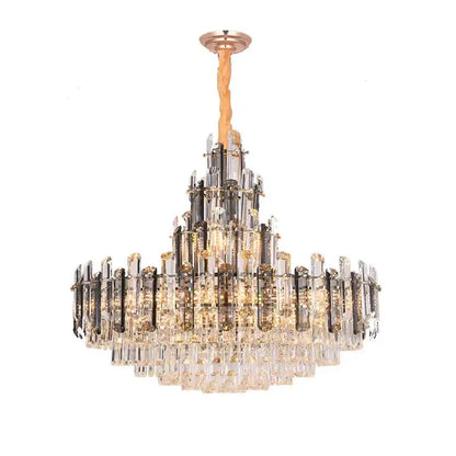 Modern gold crystal led chandelier dining room pendant light