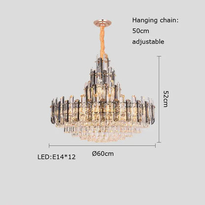 Modern gold crystal led chandelier dining room pendant light
