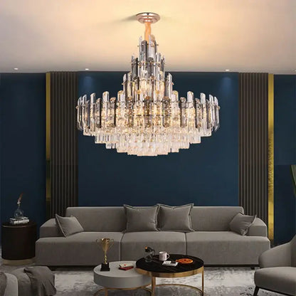 Modern gold crystal led chandelier dining room pendant light