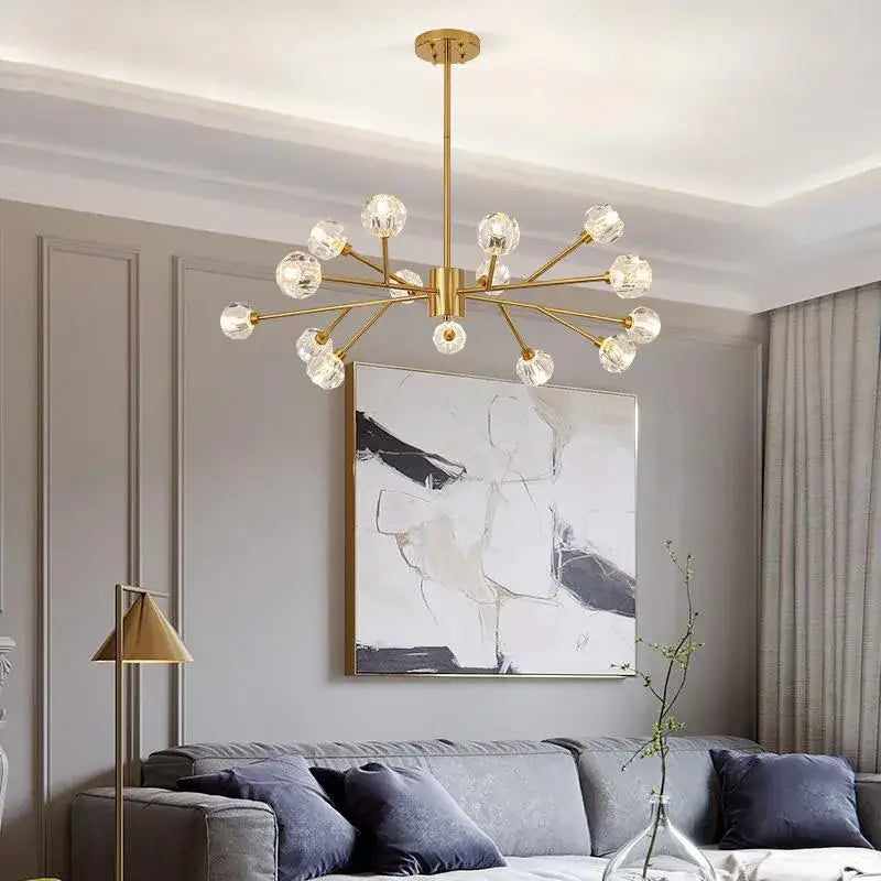 Modern gold crystal led chandelier for dining room