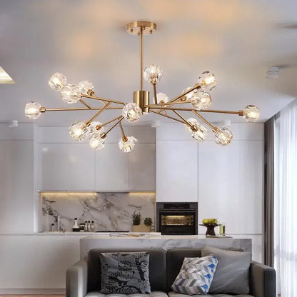 Modern gold crystal led chandelier for dining room