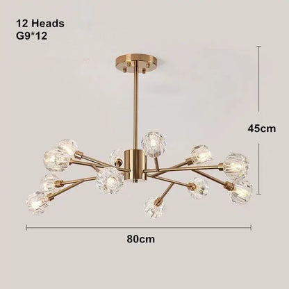 Modern gold crystal led chandelier for dining room
