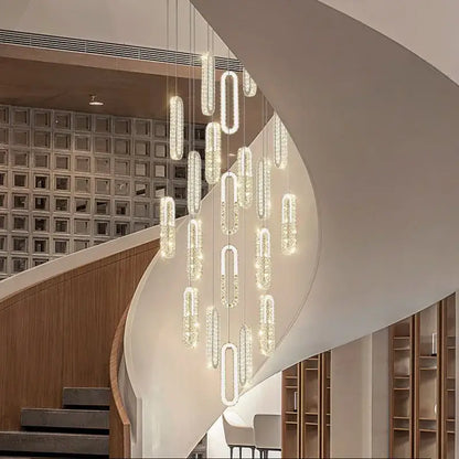 Modern gold crystal led chandelier for living room staircase