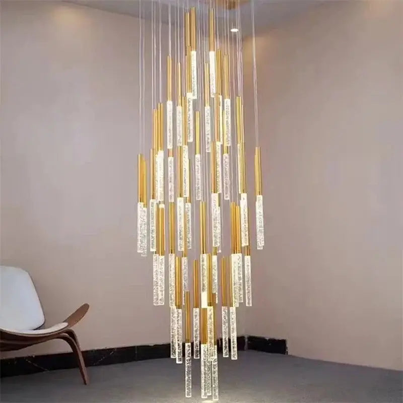 Modern gold crystal led chandelier living room light