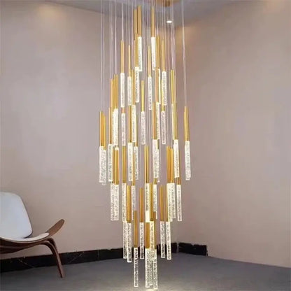 Modern gold crystal led chandelier living room light