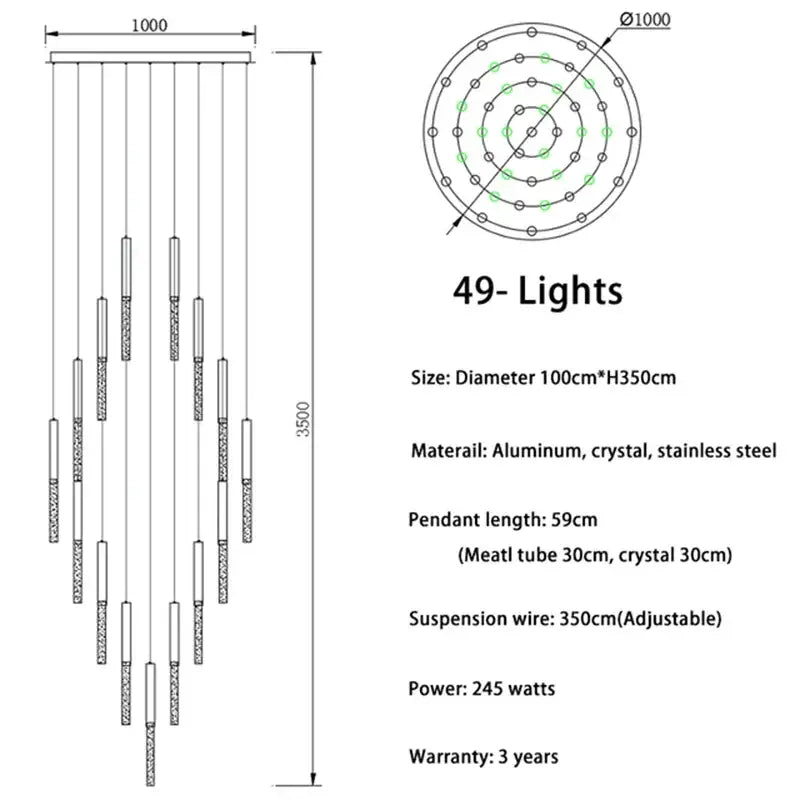 Modern gold crystal led chandelier living room light
