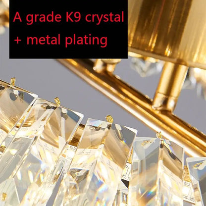 Modern gold crystal led chandelier living room light