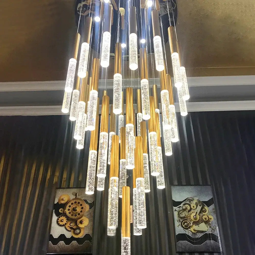 Modern gold crystal led chandelier living room light