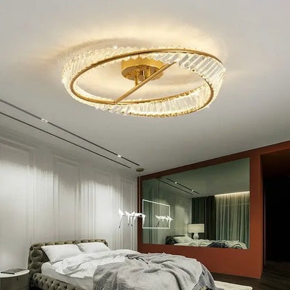 Modern gold crystal led chandelier living room light