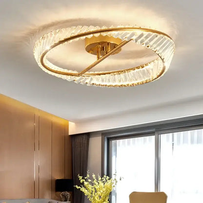 Modern gold crystal led chandelier living room light