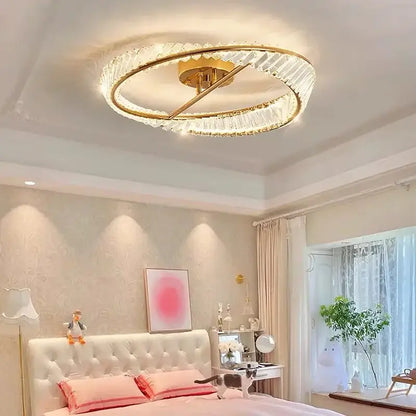 Modern gold crystal led chandelier living room light