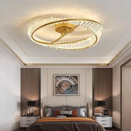 Modern gold crystal led chandelier living room light