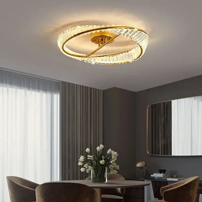 Modern gold crystal led chandelier living room light