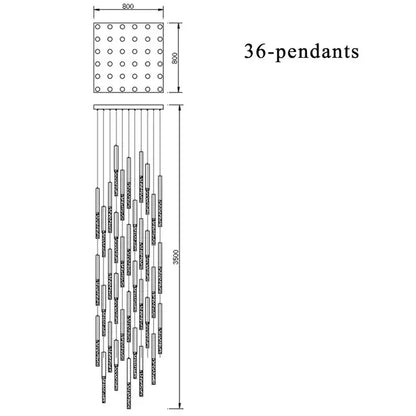 Modern gold crystal led chandelier staircase living room