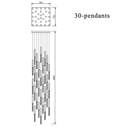 Modern gold crystal led chandelier staircase living room