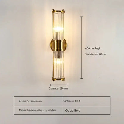 Modern gold decorbites crystal led wall lights bedroom sconce